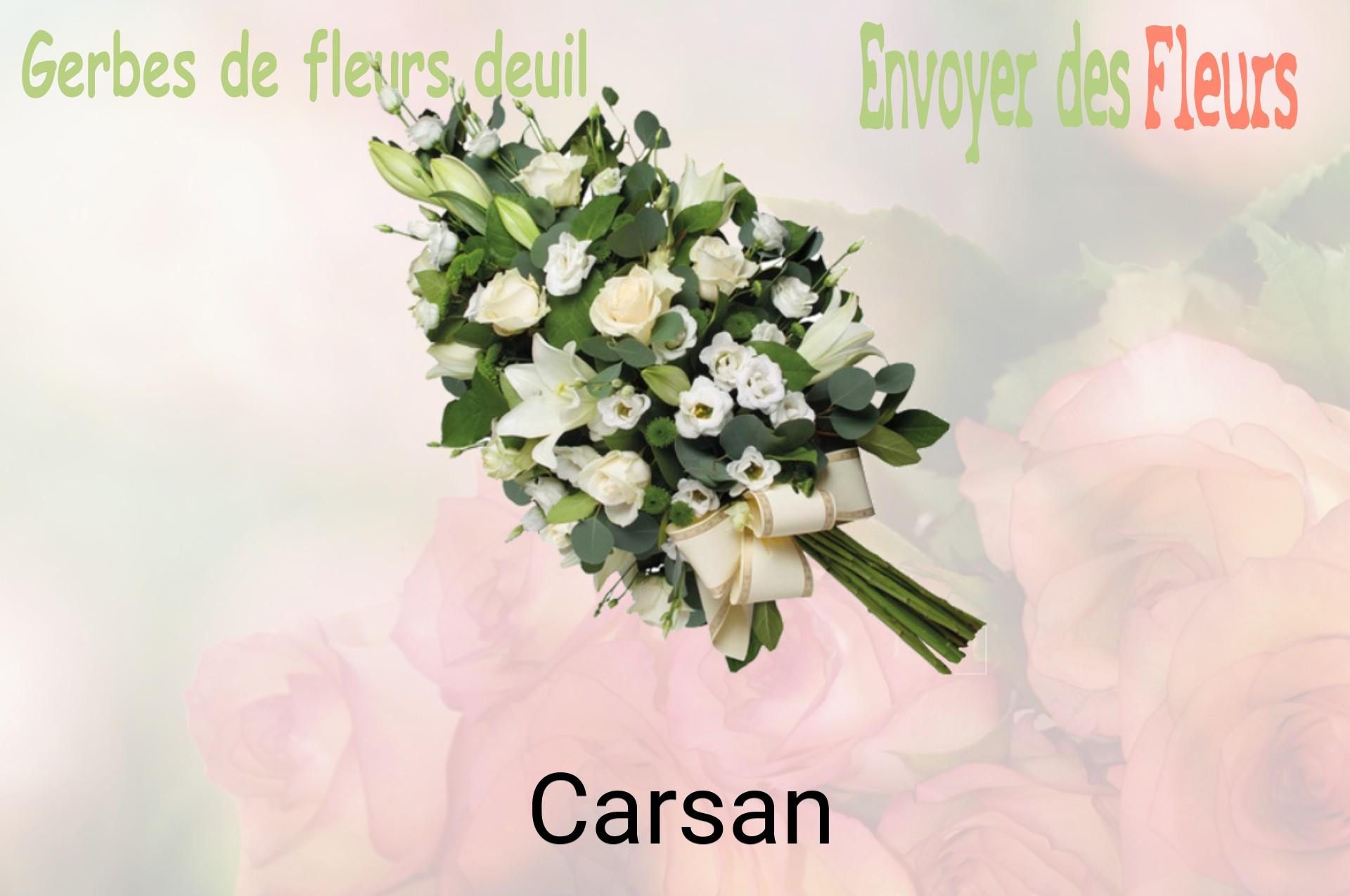 Gerbe de fleurs de deuil livrée à Carsan